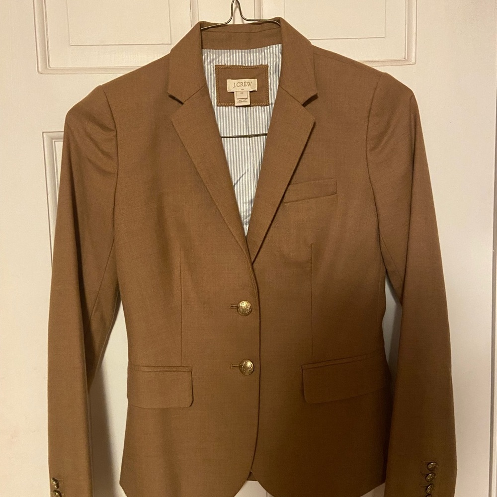 J.Crew Tan Blazer with Gold Buttons